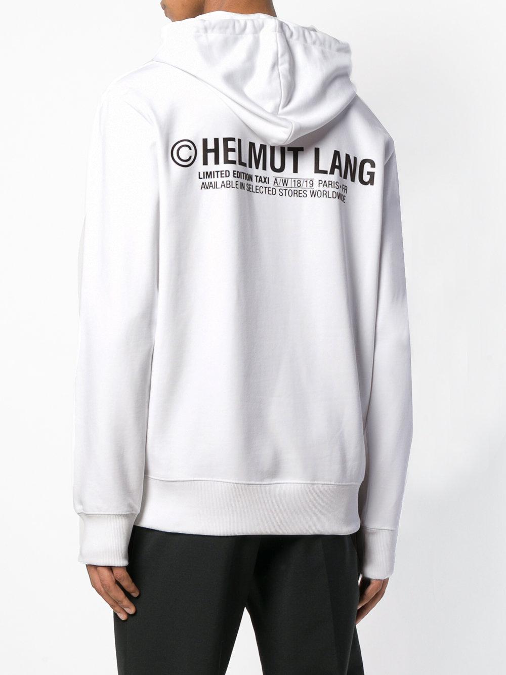 Helmut Lang Paris Taxi Hoodie in White for Men | Lyst