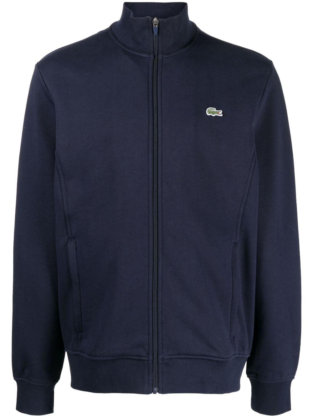 Lacoste Logo-patch Zip-up Cardigan in Blue for Men | Lyst