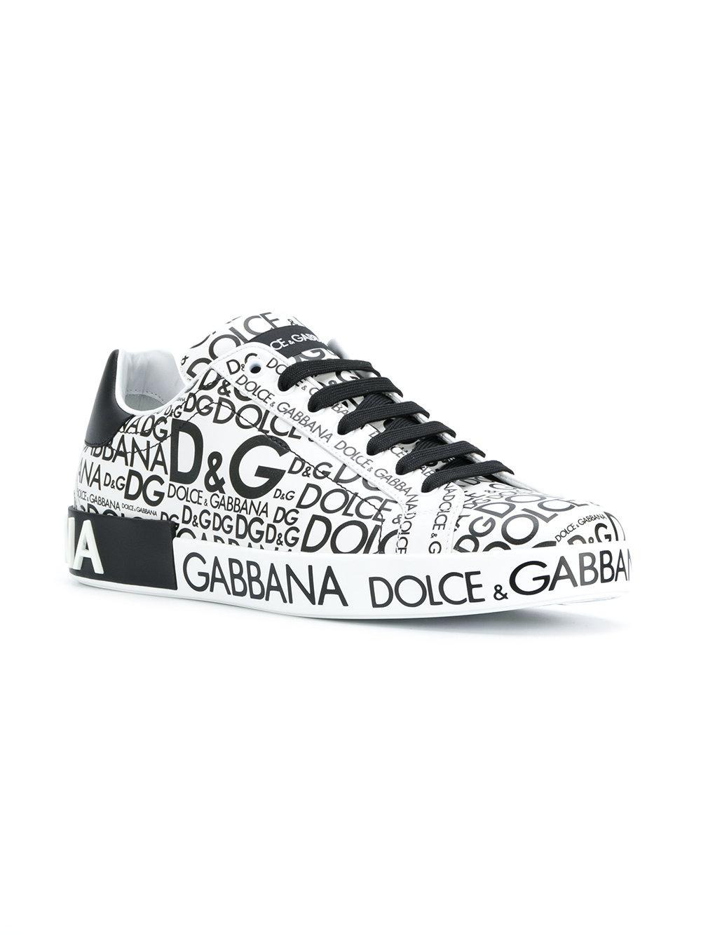 dolce and gabbana logo print sneakers