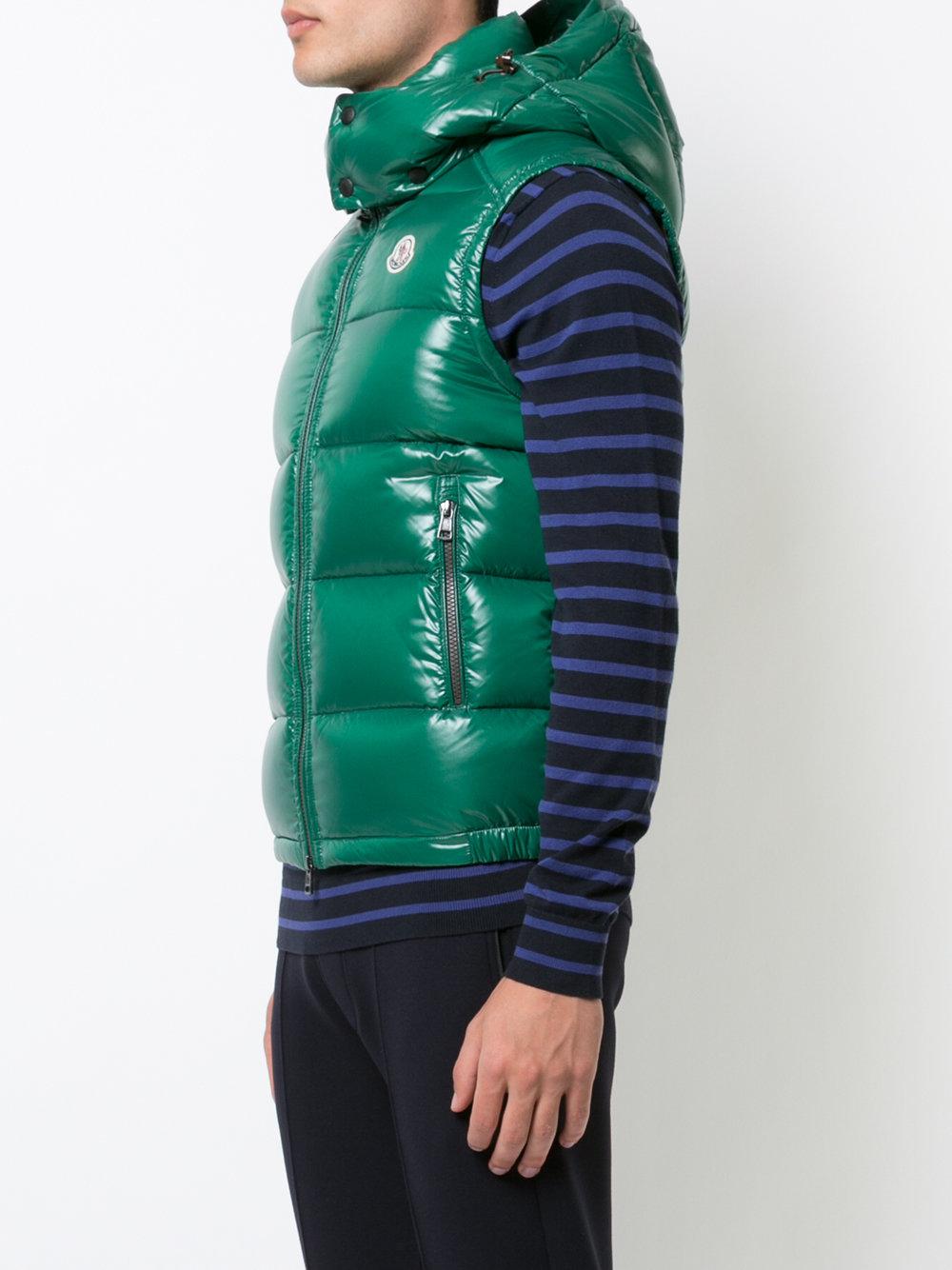 Doudoune Sans Manches Lacet Moncler pour homme en coloris Vert | Lyst