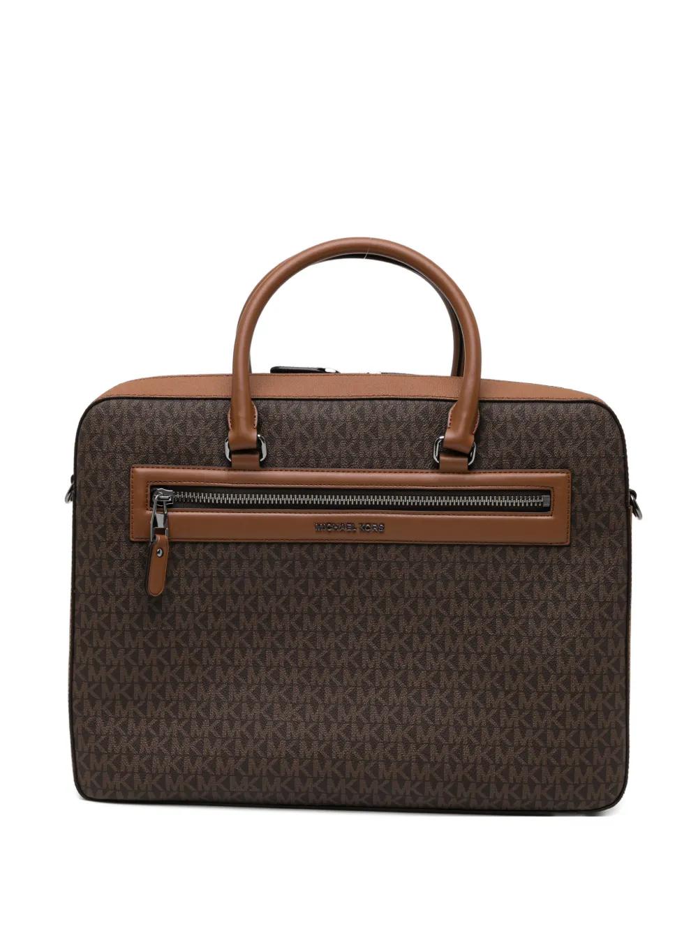 メンズ Michael Kors モノグラム ジップ ビジネスバッグ ブラウン | Lyst