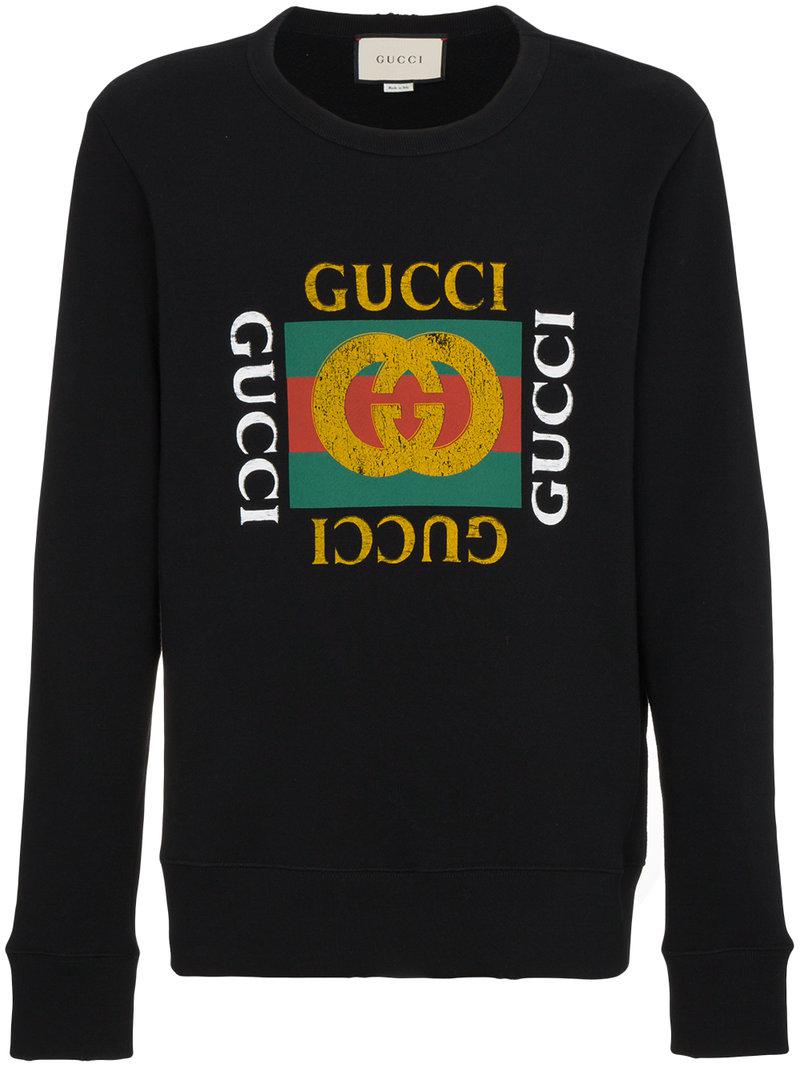 Gucci Gg Fake Sweatshirt in Black for Men | Lyst