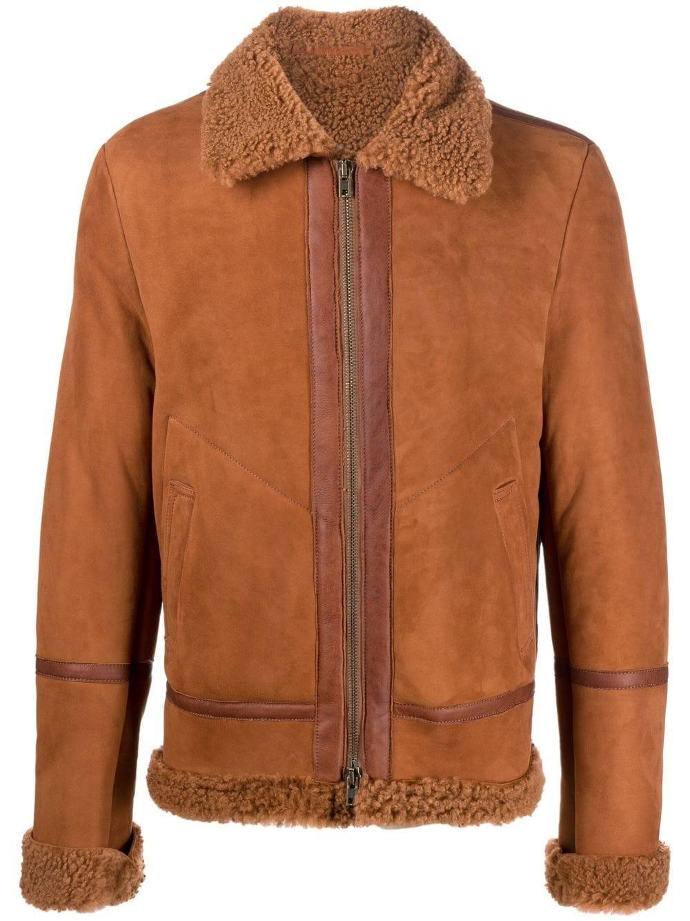 Salvatore Santoro Shearlinglined Suede Jacket in Brown for Men Lyst