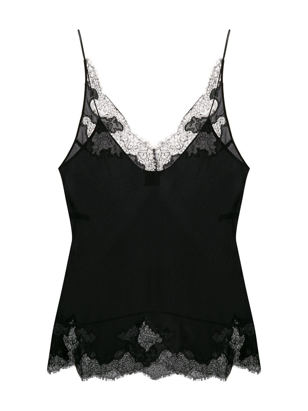 Carine Gilson Lace Sweetheart Neck Camisole in Black - Lyst