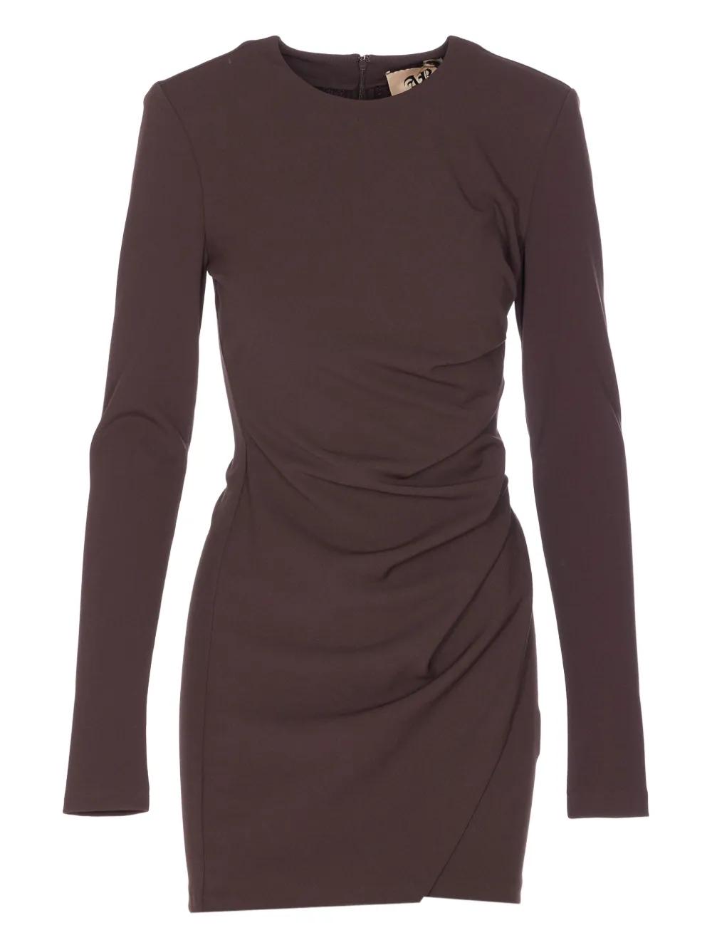 Aniye By Long-Sleeve Draped-Design Mini Dress in Brown | Lyst Aniye By Long-Sleeve Draped-Design Mini Dress in Brown | Lyst