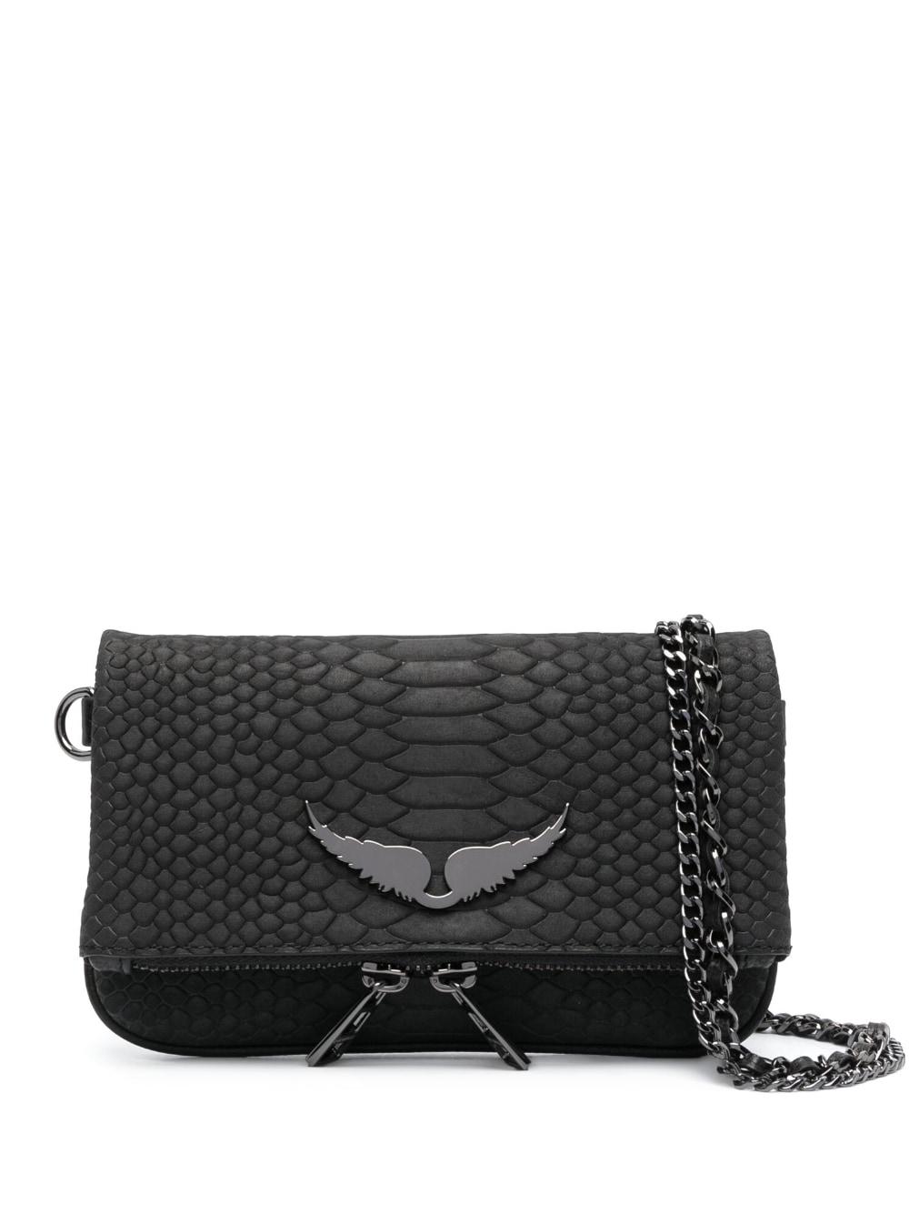Zadig & Voltaire Small Crocembossed Crossbody Bag in Black Lyst