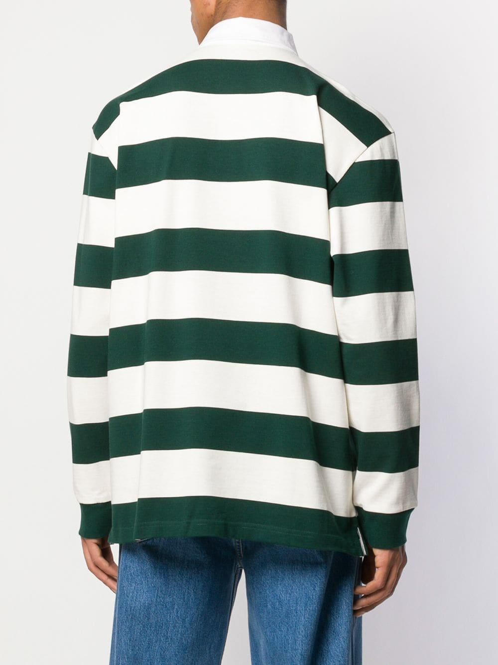 Carhartt WIP Cotton Striped Polo Shirt in Green/White (Green) for Men | Lyst
