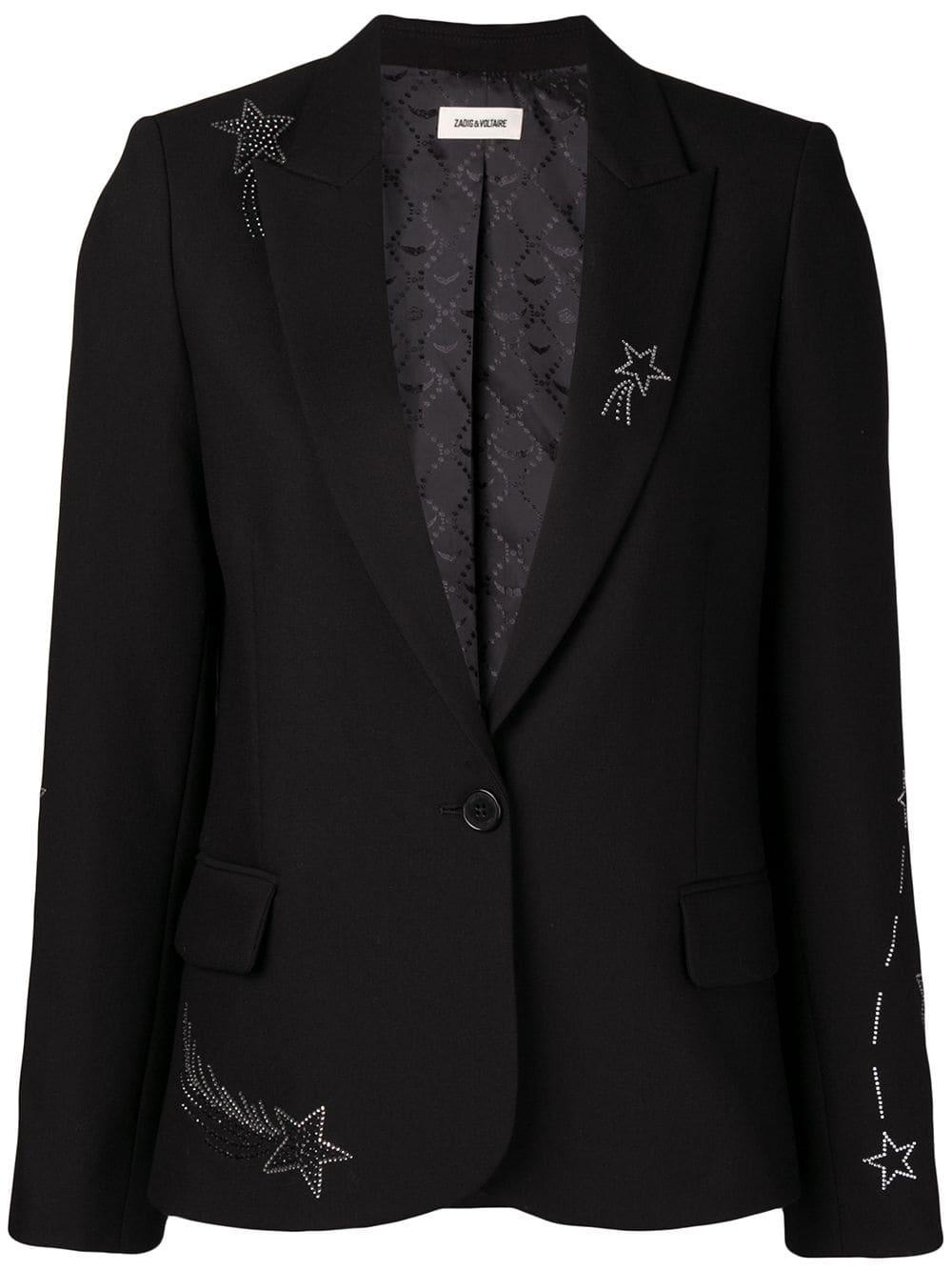 Zadig & Voltaire Star Embellished Blazer in Black | Lyst
