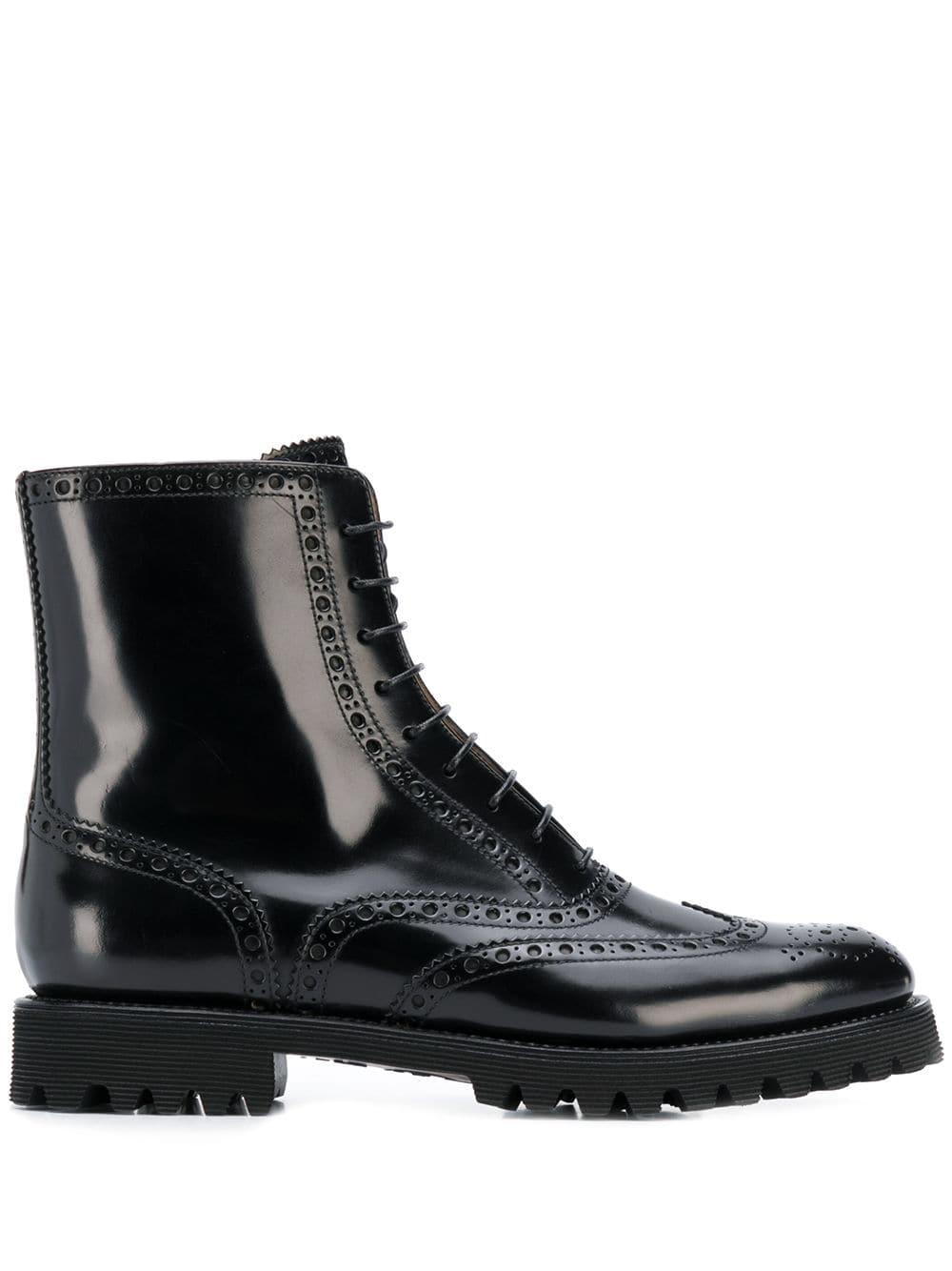 Church's Leather Brogue Boots in Black - Lyst