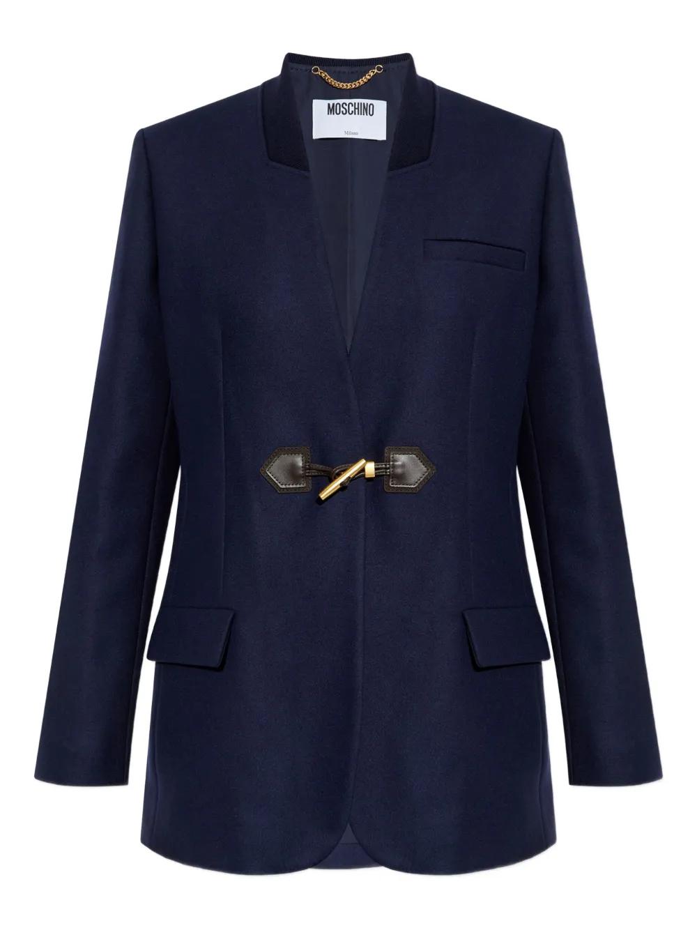 ジャケット MOSCHINO Single-breasted martingale blazer Black  A05125424 Moschino Single-Breasted Blazer With Martingale Detail