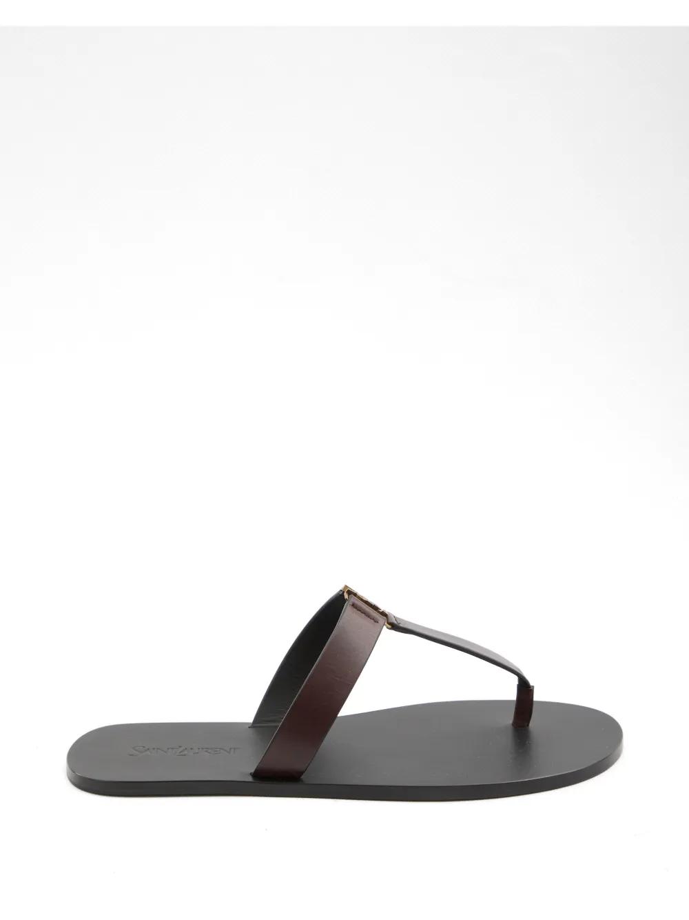 【YSL】メンズ、ダークブラウン 、レザー サンダル メンズ Saint Laurent レザーサンダル | Lyst