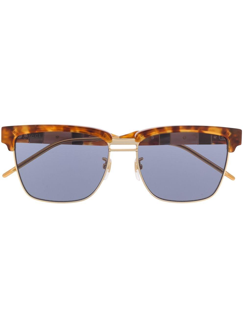 gucci brown square oversized sunglasses