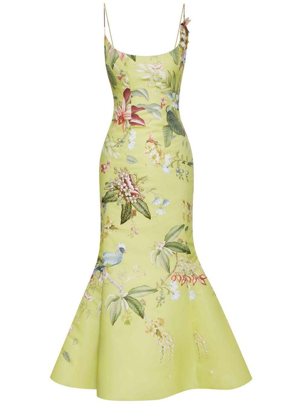 knee length dresses for ladies Oscar Midi Dress Green main image 0