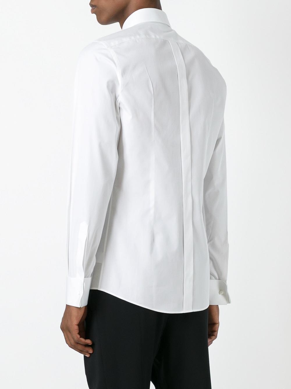 Dolce & Gabbana Cotton Bib Shirt in White for Men - Lyst