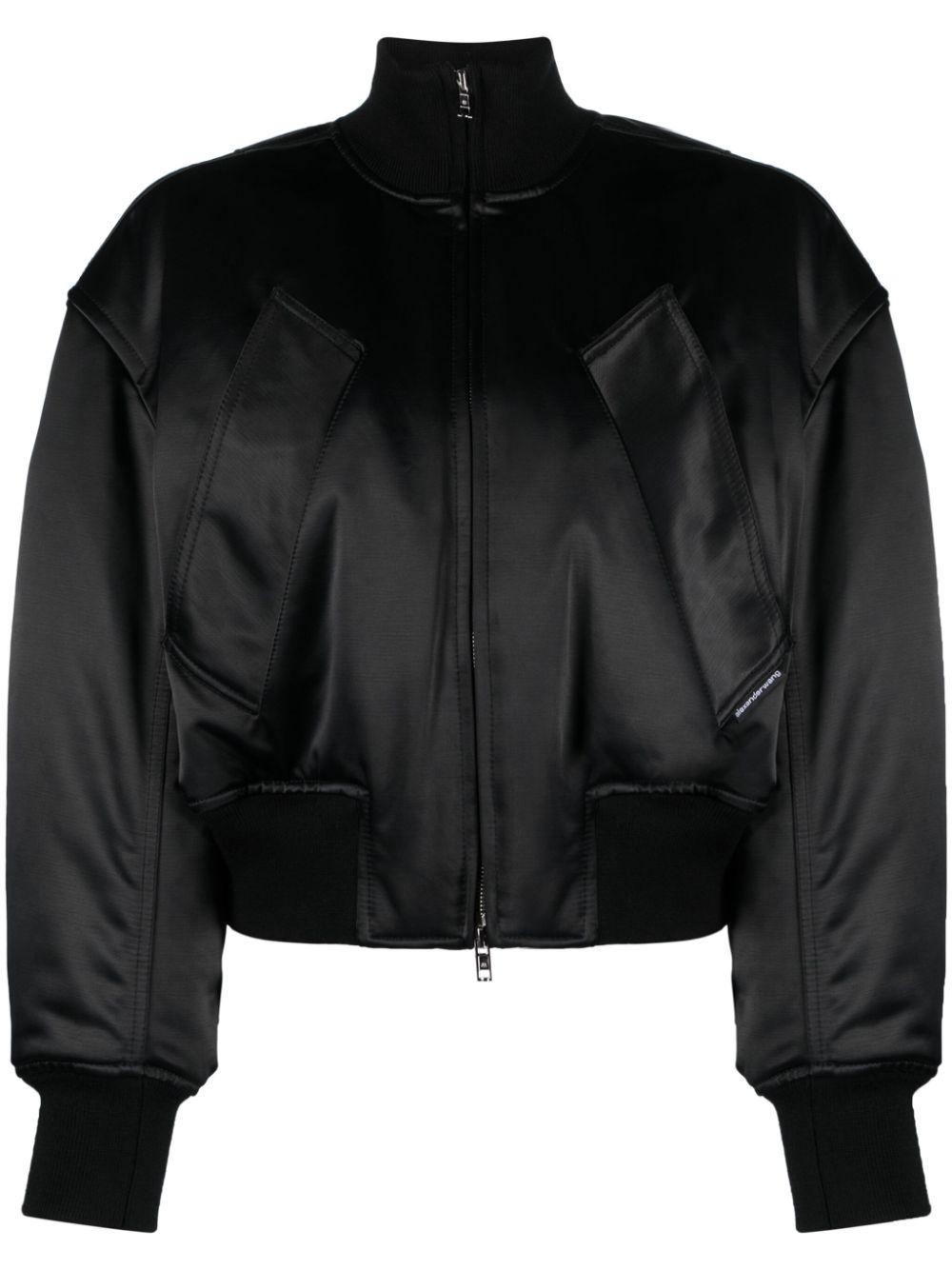 Alexander Wang レディース ブラック スランテッド ボンバージャケット 