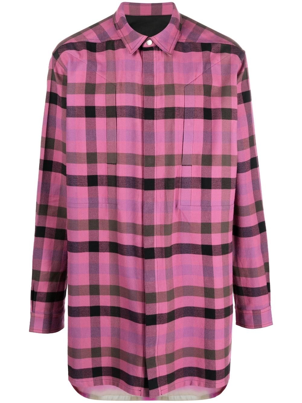 Rick Owens Plaidcheck Print Shirt in Pink for Men Lyst