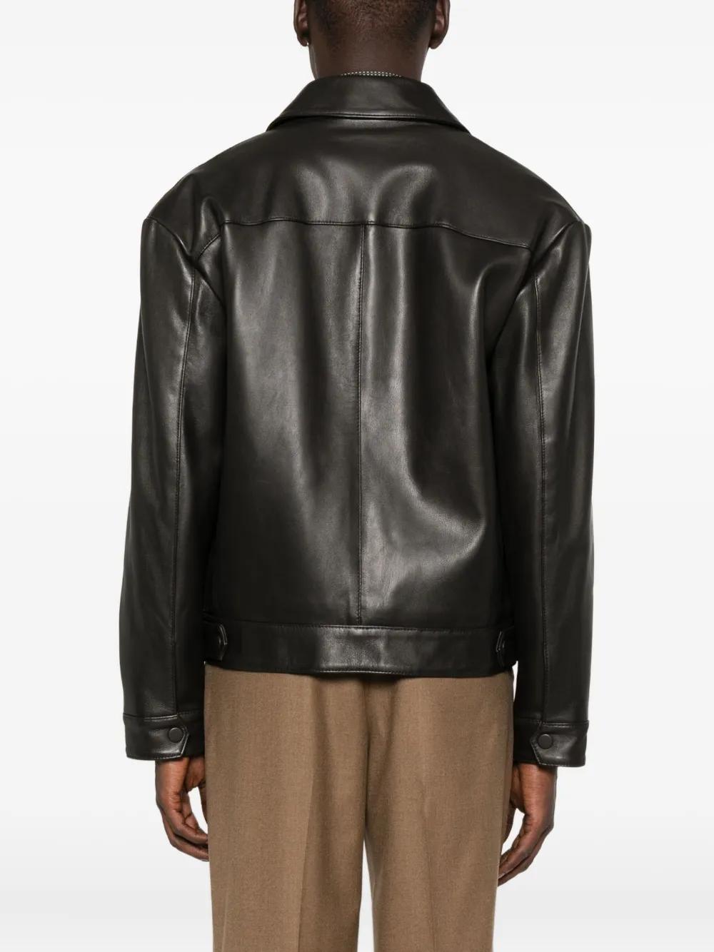 極美品 EMPORIO ARMANI 定価25万円 レザージャケット　ピンタック 極美品 EMPORIO ARMANI 定価25万円 レザージャケット ピンタック