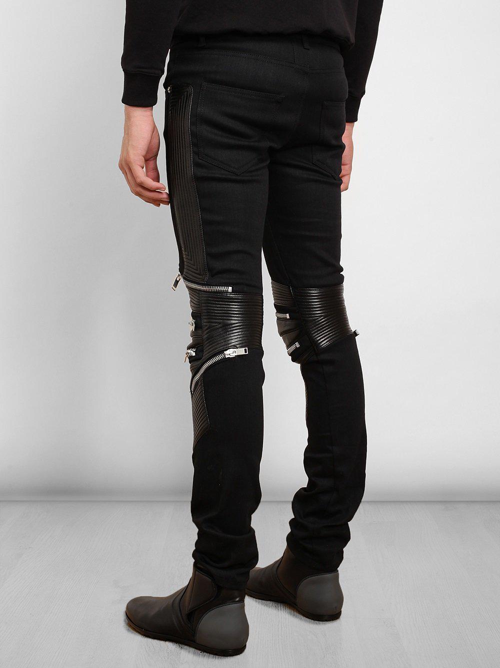Saint Laurent Denim Zip Detail Jeans in Black for Men | Lyst