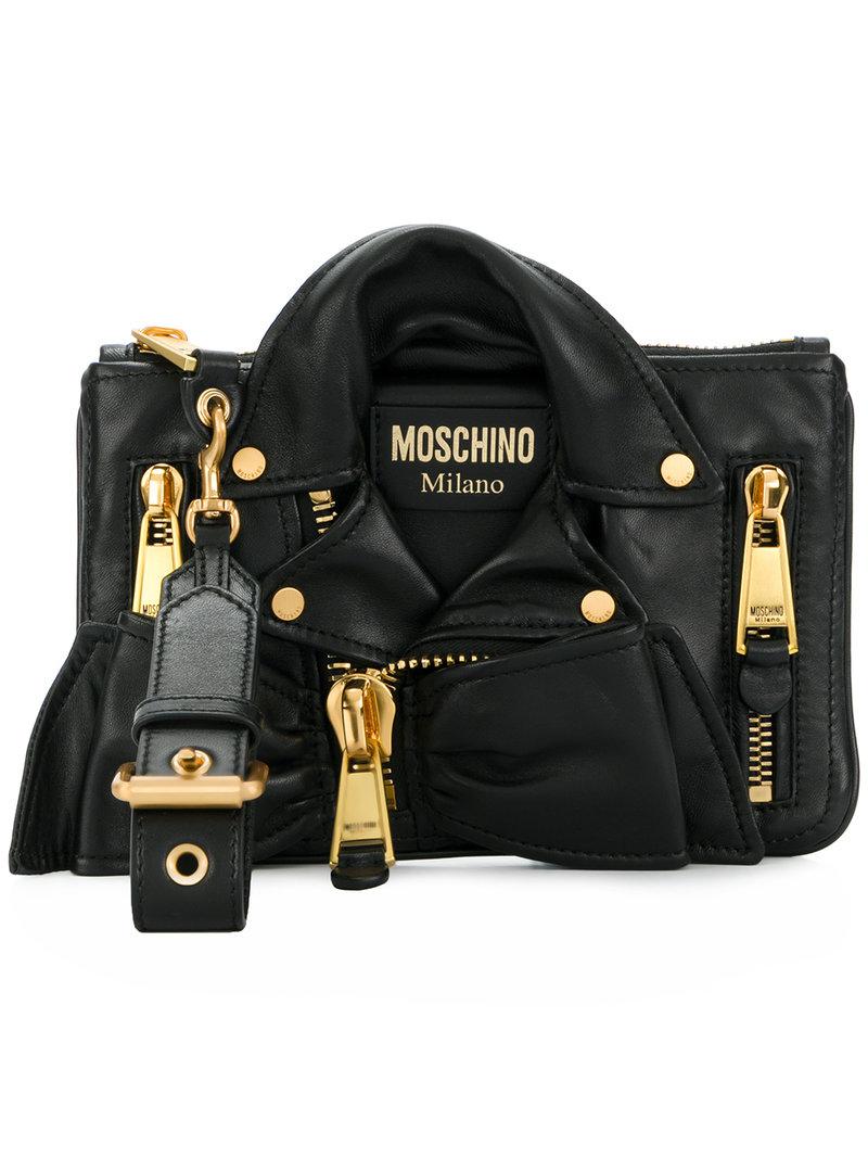 Moschino Leather Jacket Bag in Black | Lyst