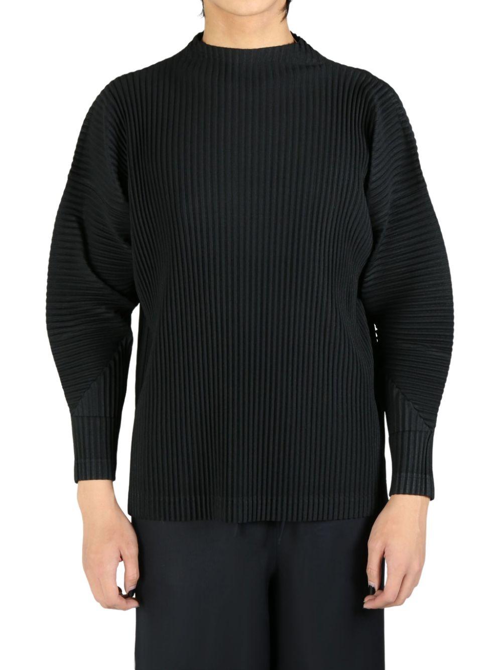 Issey Miyake メンズ ブラック Pleated T-shirt Tシャツ