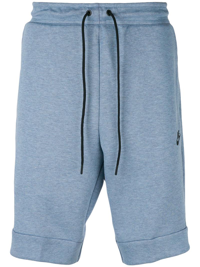 blue tech fleece shorts
