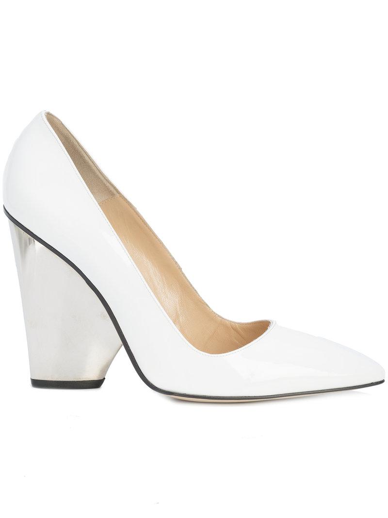 Lyst - Paul Andrew Sculpted Heel Pumps in White
