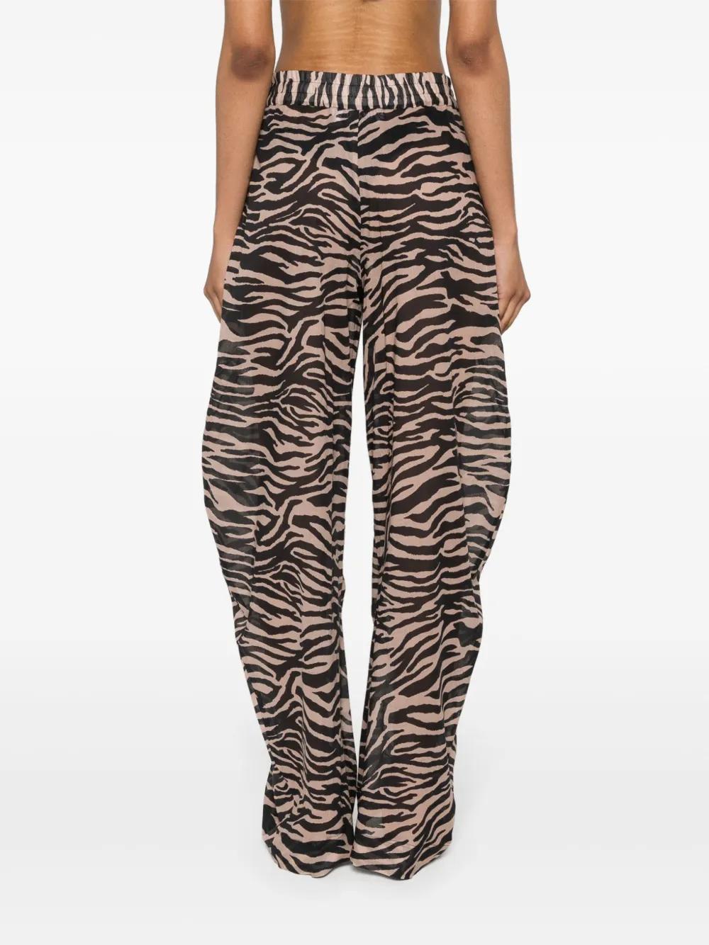 パンツ THE ATTICO SS25 Zebra pants (250WCP00263 020) The Attico Black Zebra-print Cotton Trousers | Lyst