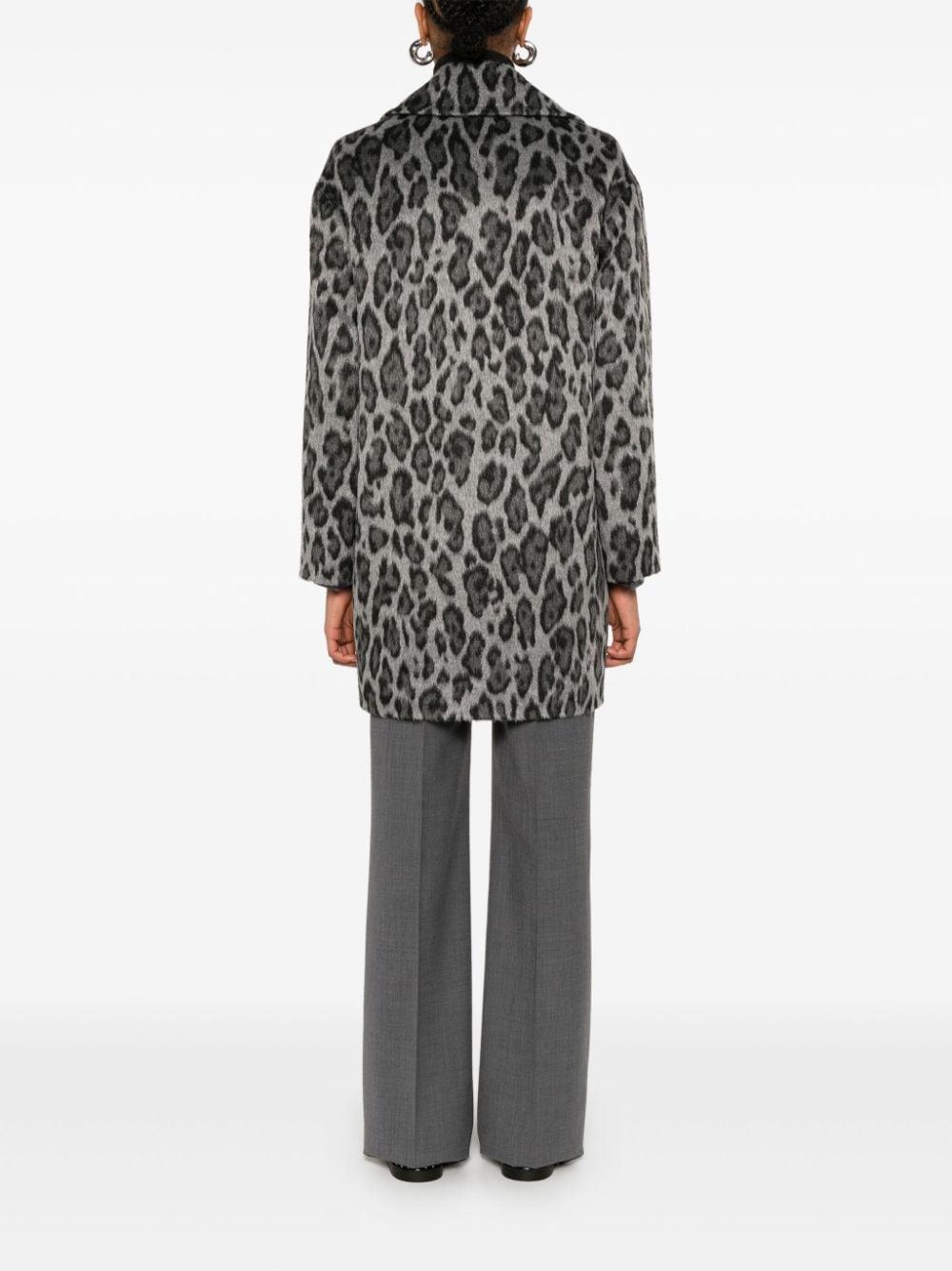 Tagliatore Leopard Print Coat in Grey Lyst UK