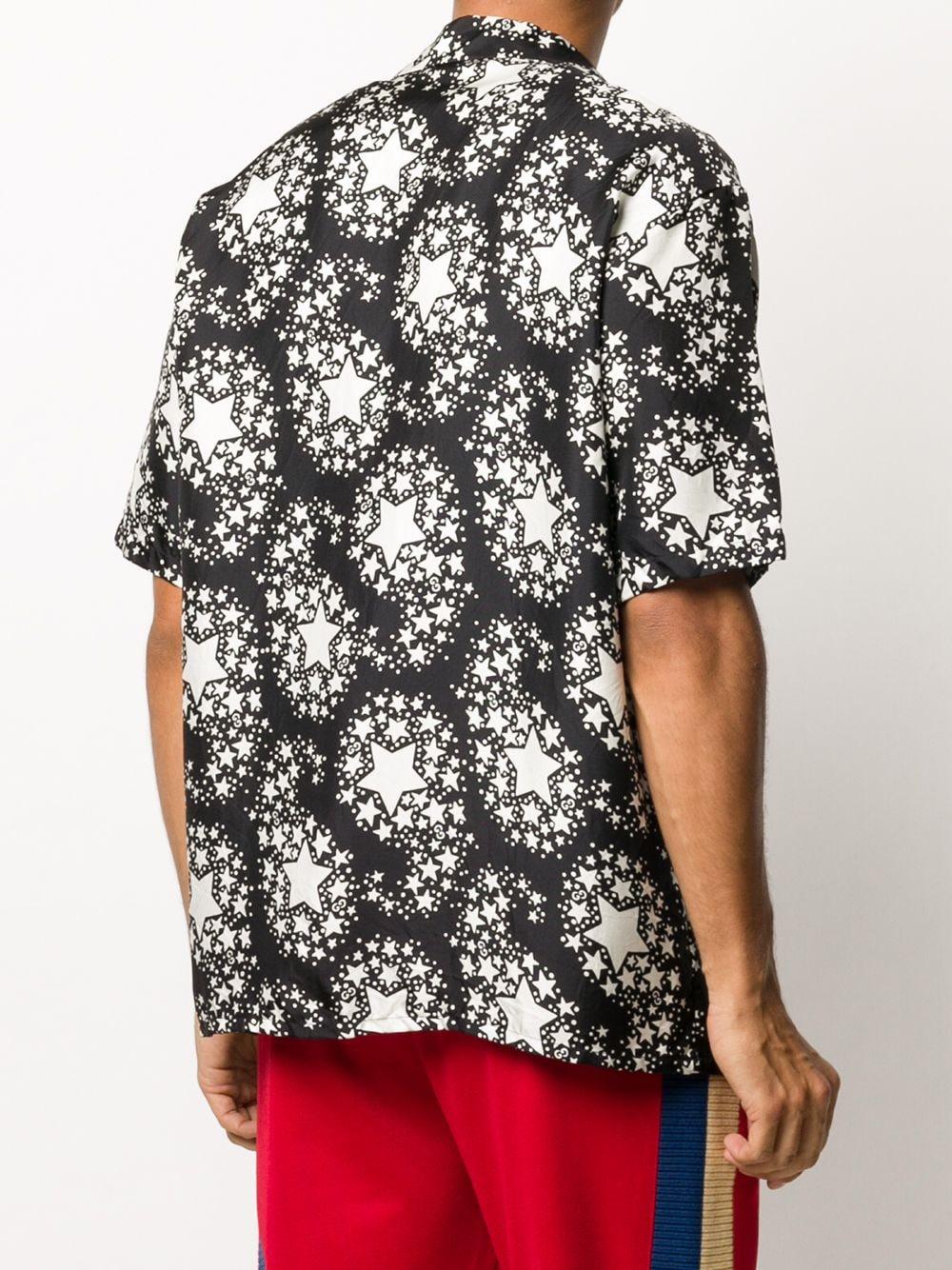 Gucci Star Print Silk Shirt in Black for Men Lyst