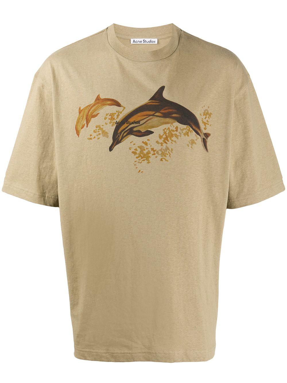 Acne Studios Dolphin Print T-shirt in Natural for Men | Lyst Canada