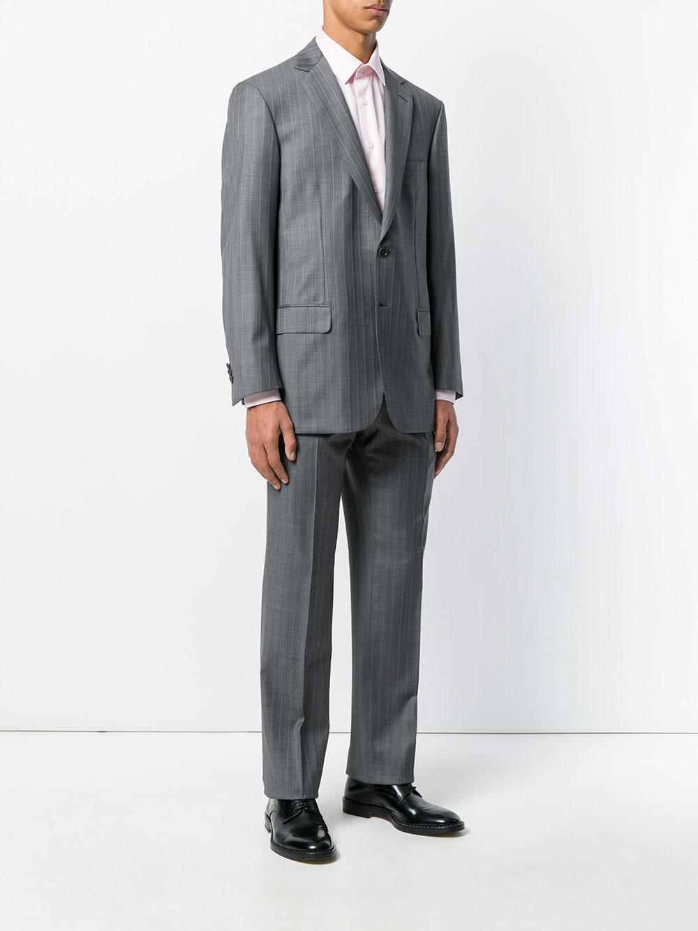 Brioni Wool Loose Fit Suit in Grey (Gray) for Men - Lyst