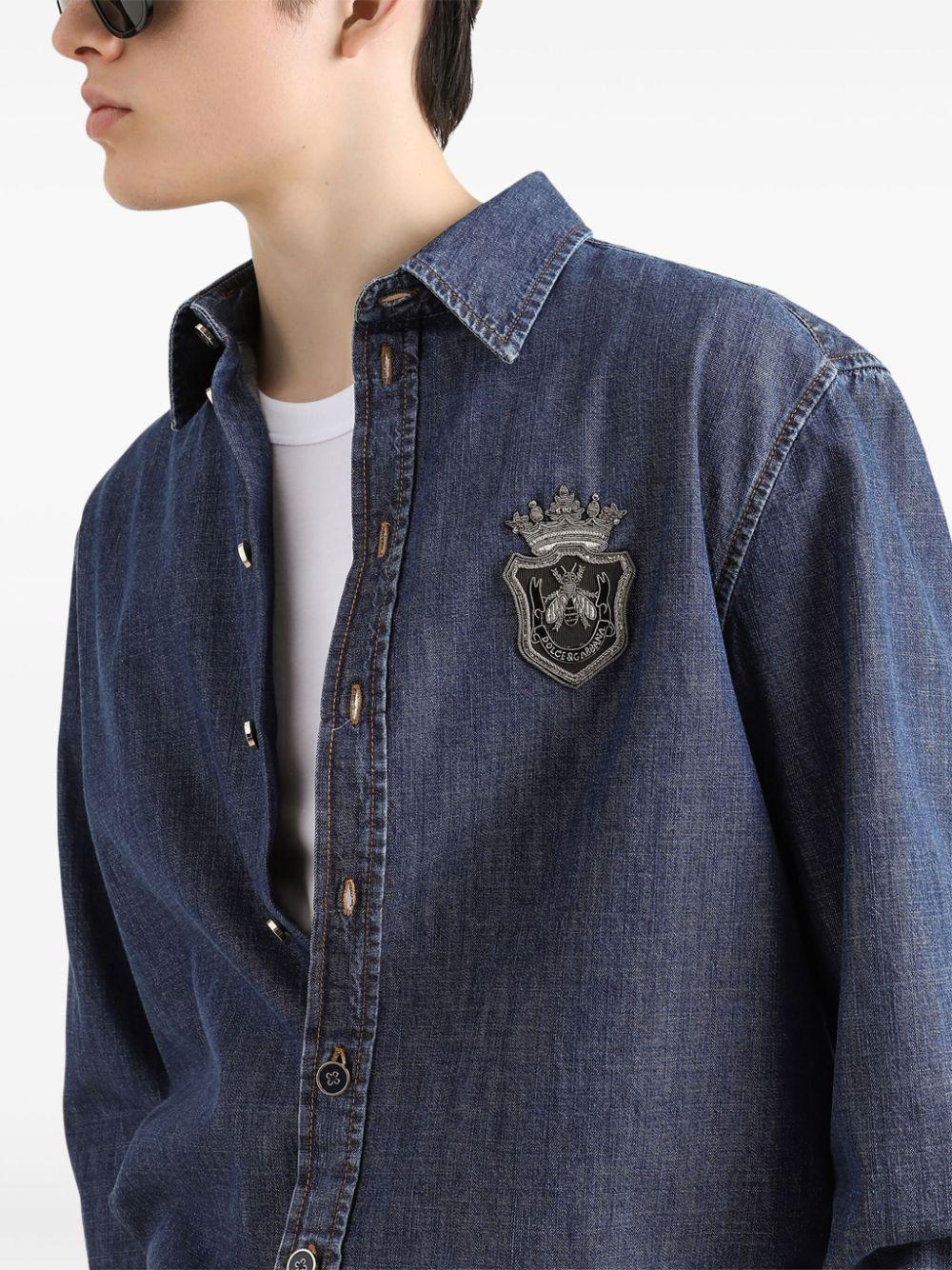 Dolce & Gabbana メンズ ブルー デニムシャツ シャツ