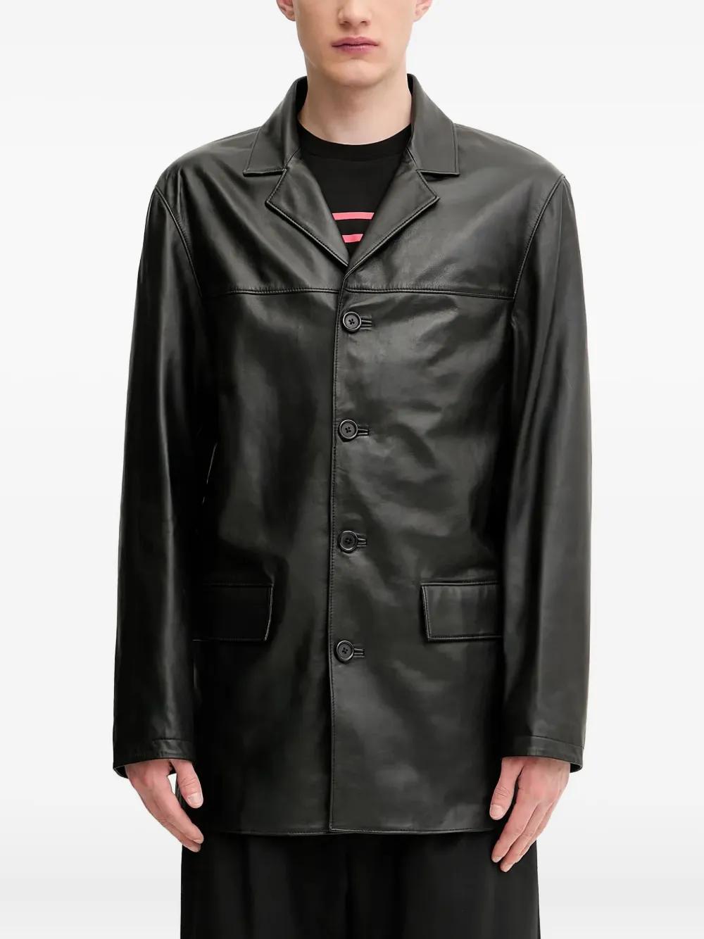 1017 ALYX 9SM ロゴ レザー ボンバー ジャケット 1017 ALYX 9SM ロゴ ボンバージャケット | ブラック | FARFETCH JP