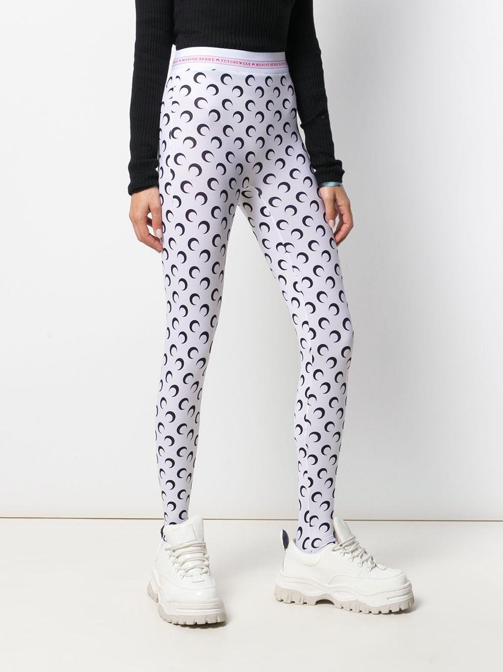 Marine Serre Iconic Moon Print leggings in White - Lyst