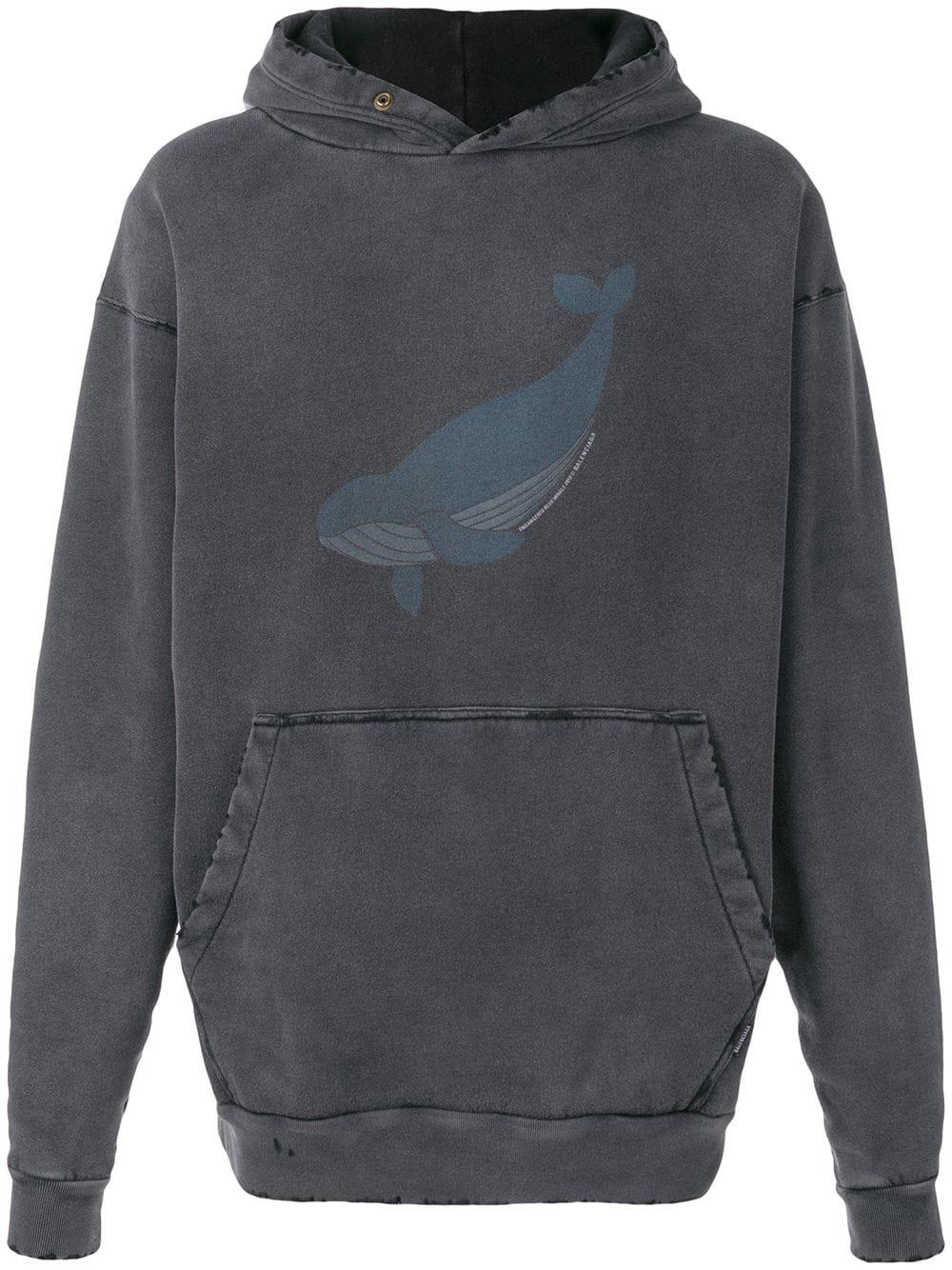 Balenciaga Exclusive To Farfetch - Oversized Whale Hoodie in Gray for Men |  Lyst