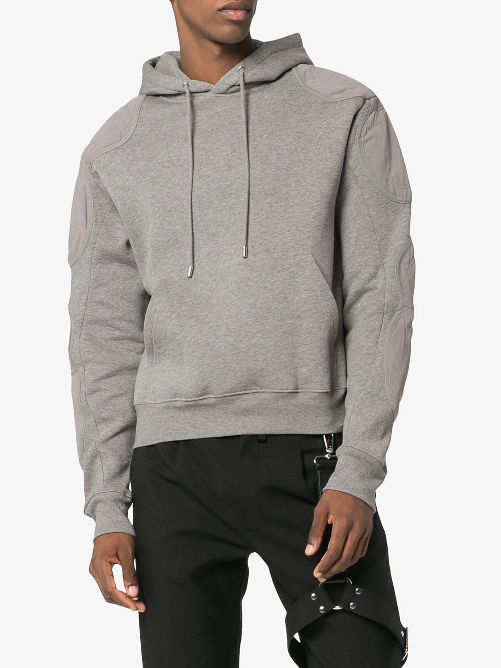 GmbH Synthetic Grey Patch Detail Cotton Hoodie in Gray for Men - Lyst