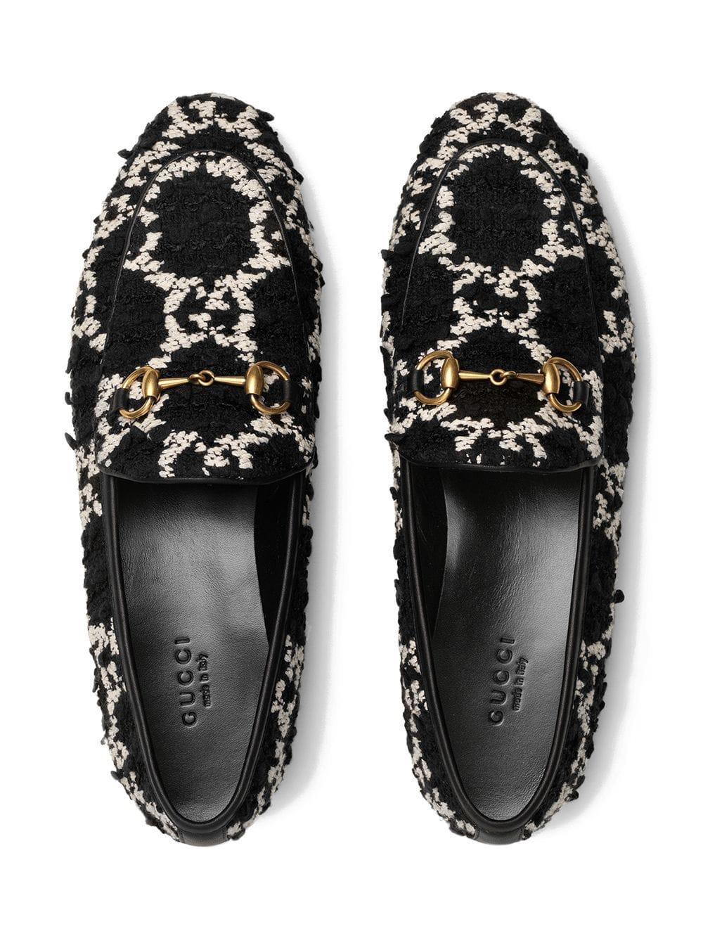 Gucci Jordaan Tweed Loafers in gg Tweed (Black) - Save 9% - Lyst