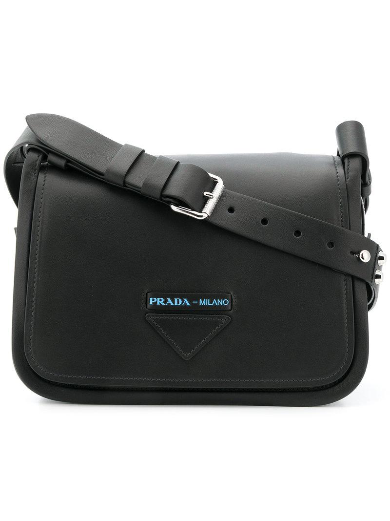 Prada Leather Grace Lux Shoulder Bag in Black | Lyst