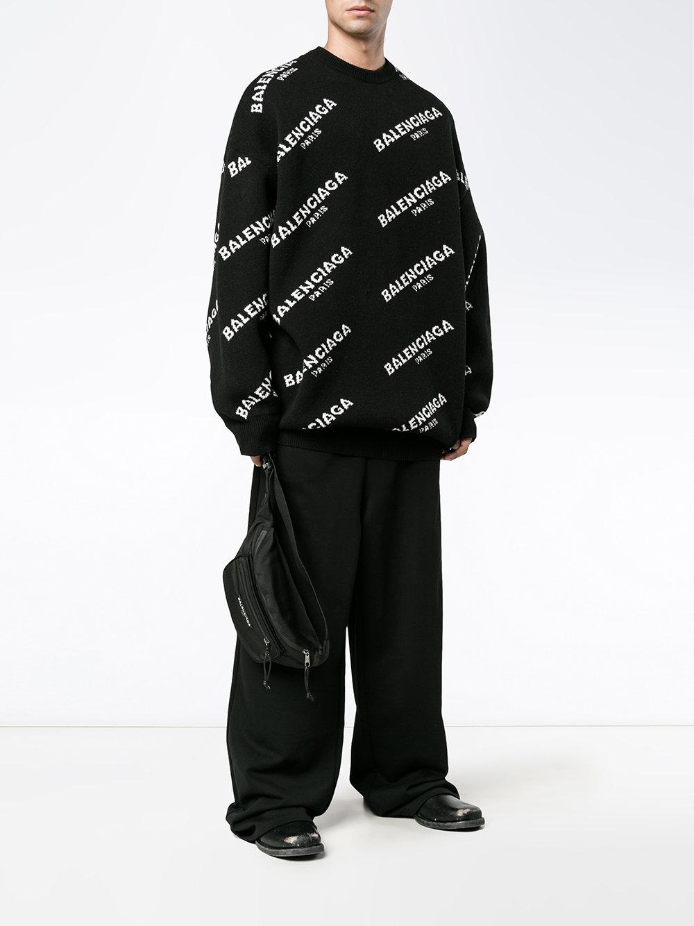 Balenciaga Cotton Slackened Tracksuit Pants in Black for Men - Lyst