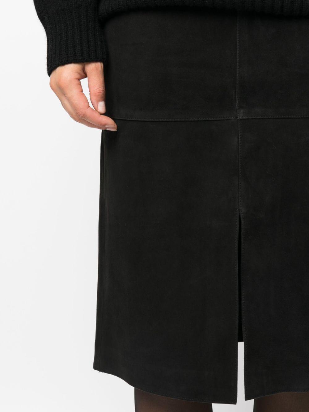 Black suede best sale a line skirt