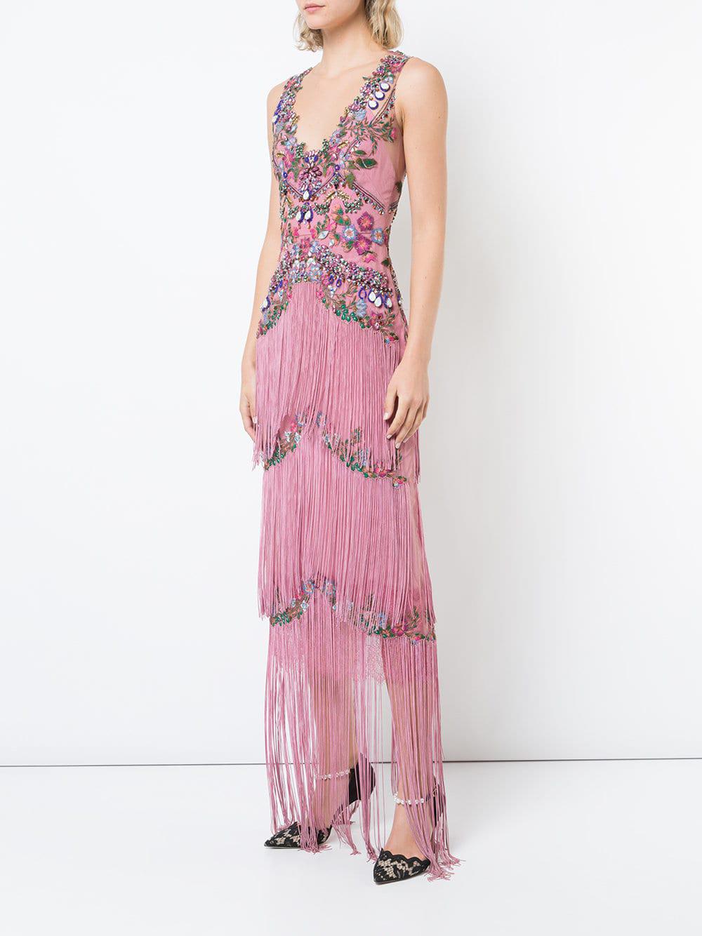 Beaded fringe hotsell evening gowns