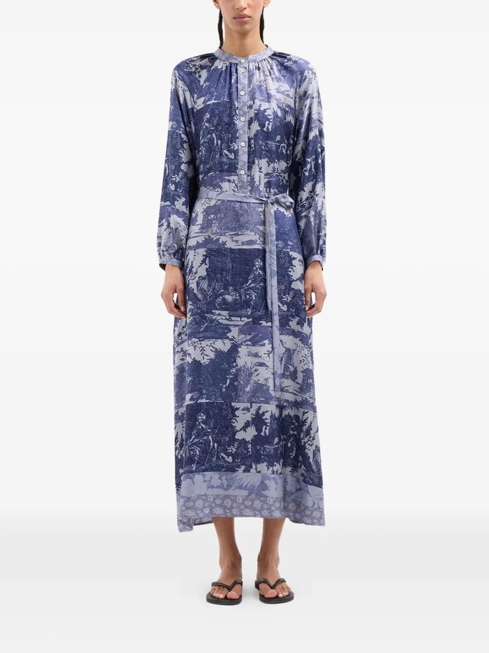 knee length dresses for ladies cream Toile De Jouy