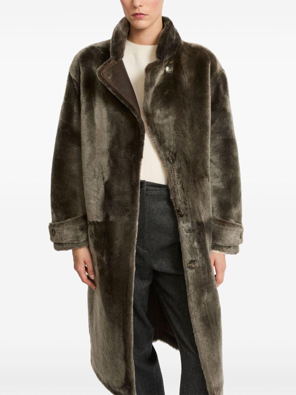 Yves Salomon レディース グリーン エコファー コート コート 