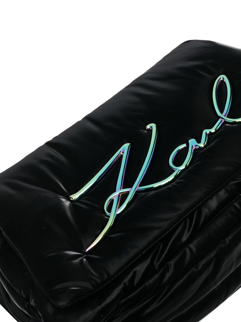 Karl Lagerfeld Signature Padded Crossbody Bag in Black | Lyst