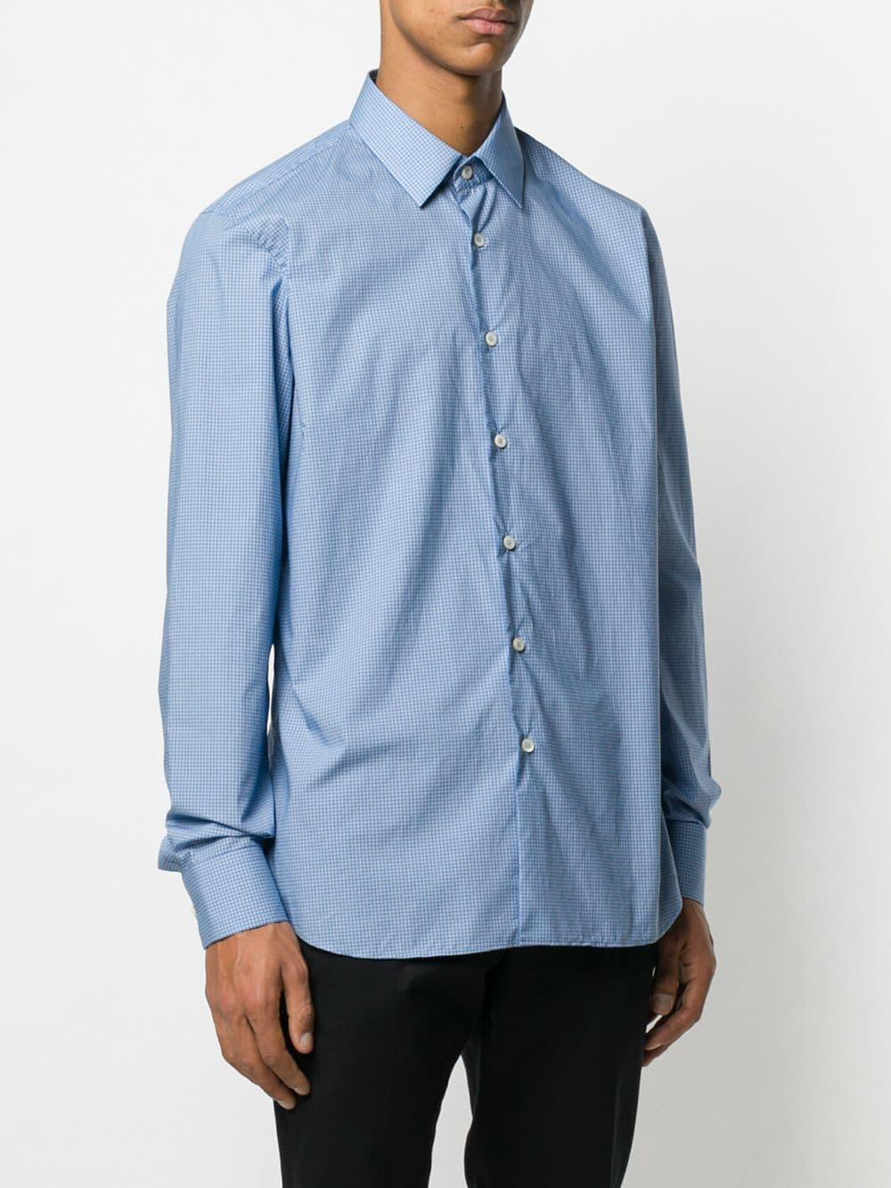 Prada Cotton Classic Formal Shirt in Blue for Men - Lyst