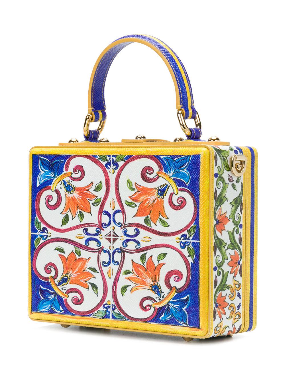 Dolce & Gabbana Leather Majolica Box Bag Lyst