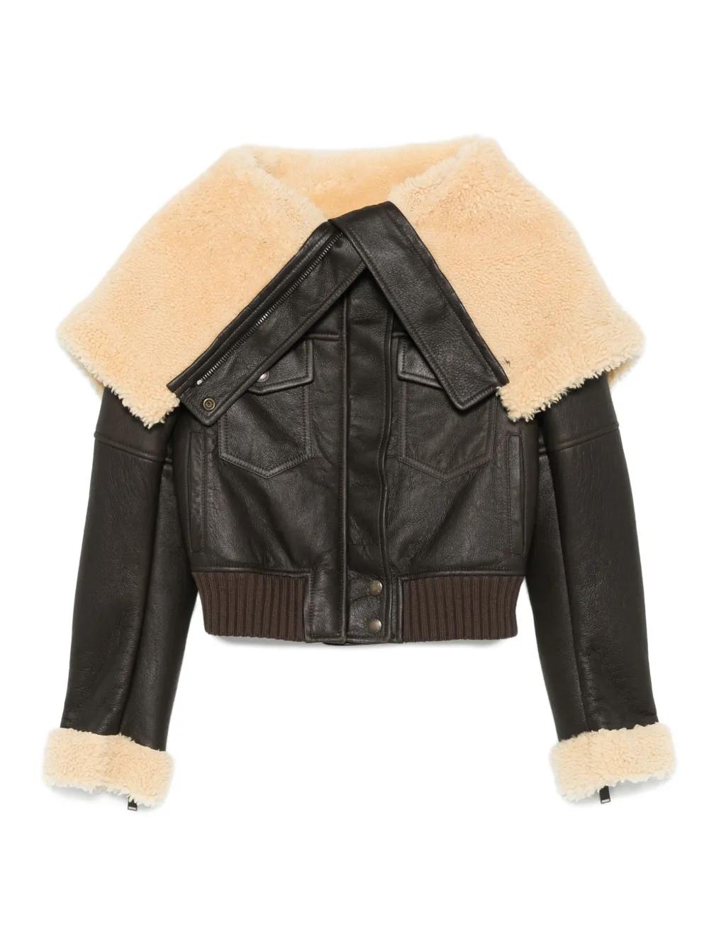 レザージャケット・コート Alexander Mcqueen Leather Oversize Aviator Jacket Alexander McQueen Leather Biker Jacket | Blue | FARFETCH JO