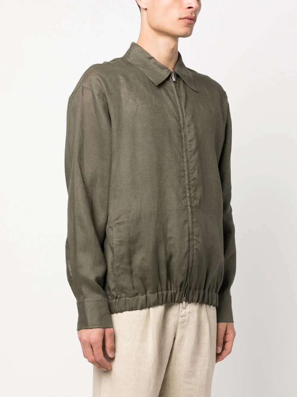 PT Torino Zip-Up Linen Shirt Jacket in Green for Men | Lyst