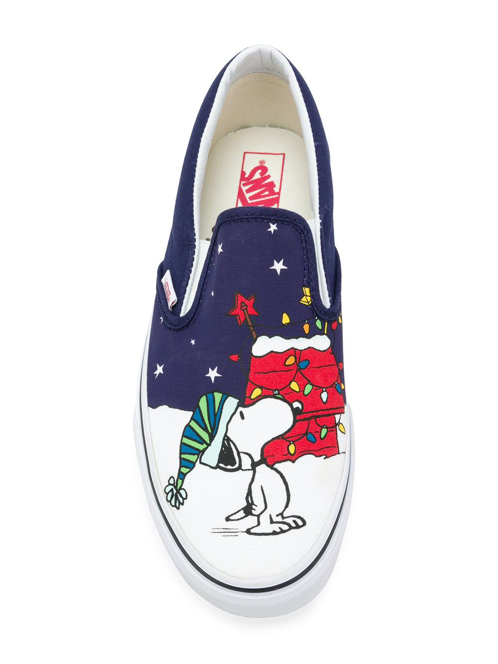 vans peanuts christmas slip on
