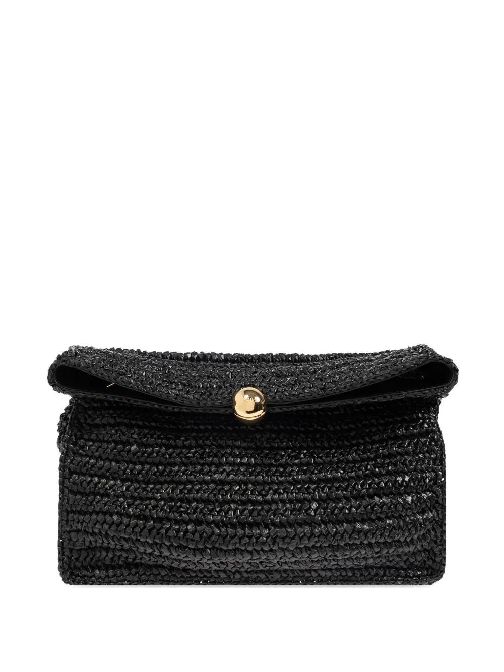 Furla Raffia Clutch Bag in Black | Lyst